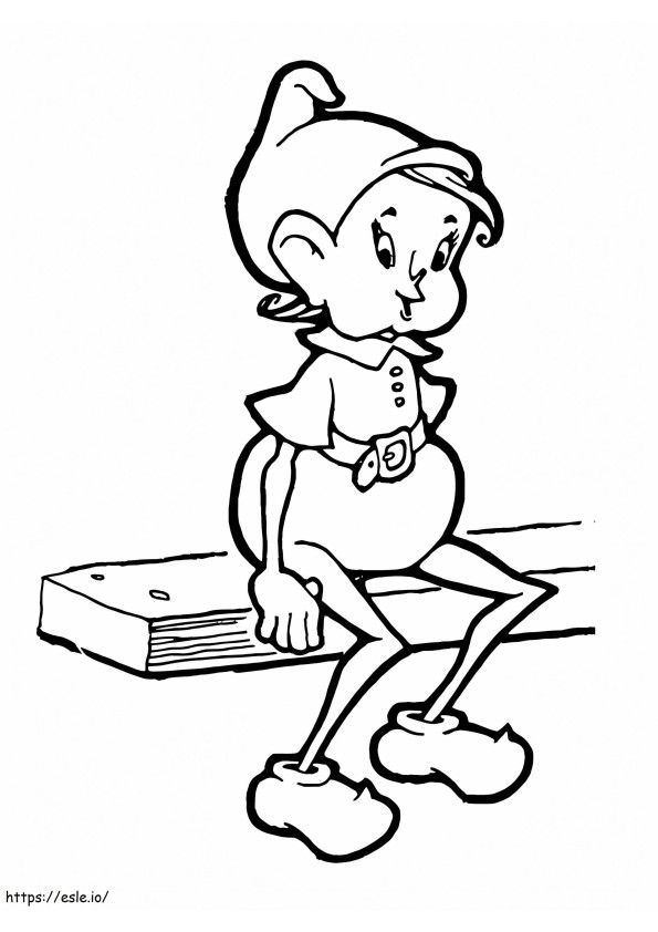 Elf On The Shelf Sitting coloring page