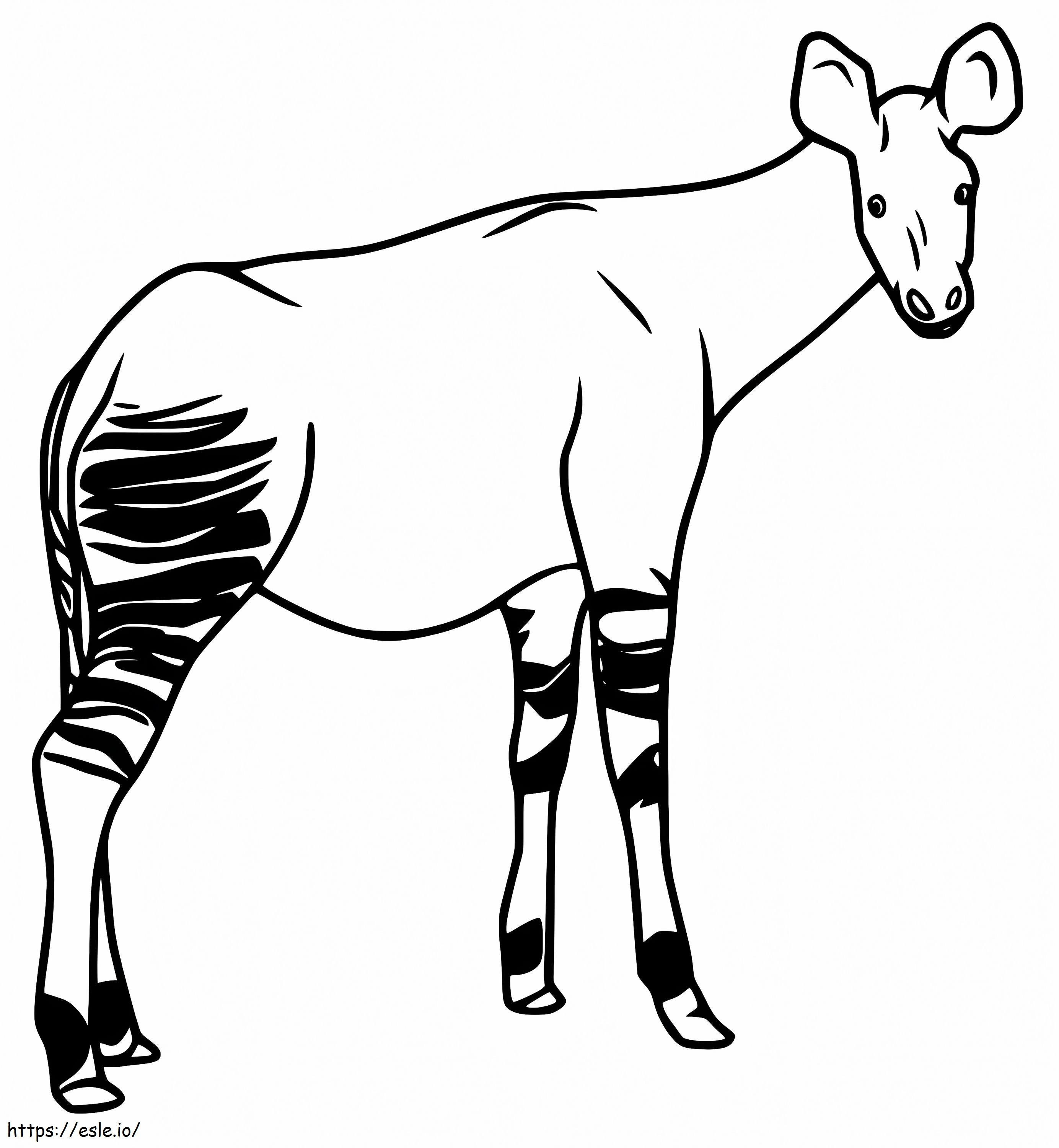 Easy Okapi coloring page