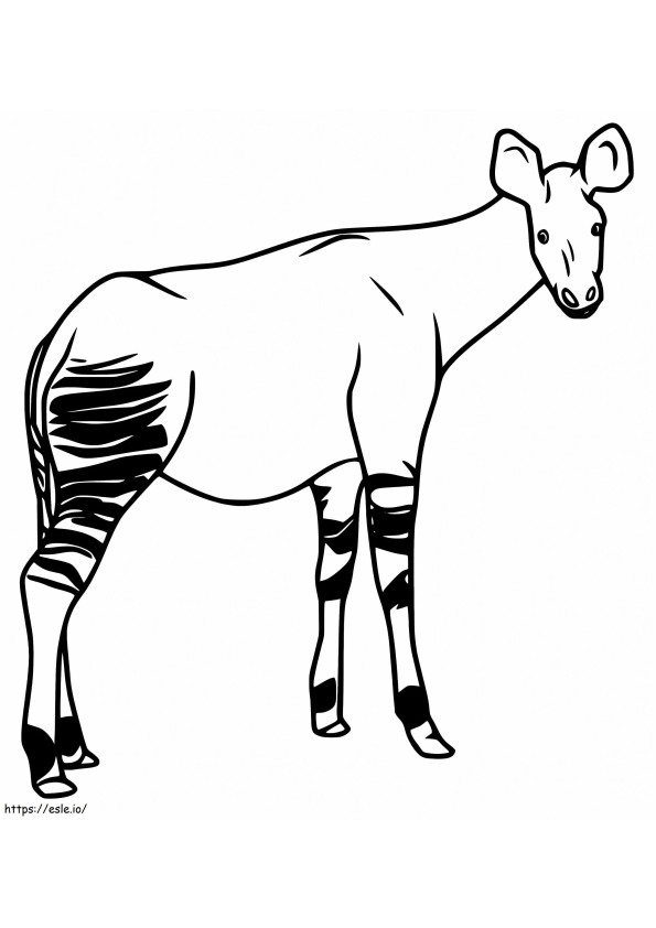 Okapi fácil para colorear