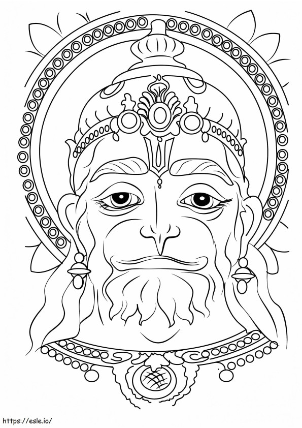 Hanuman-gezicht kleurplaat