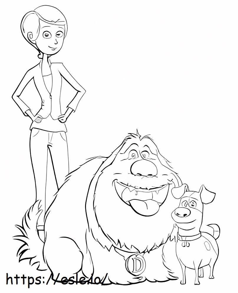 Duke Max And Katie Smiling coloring page