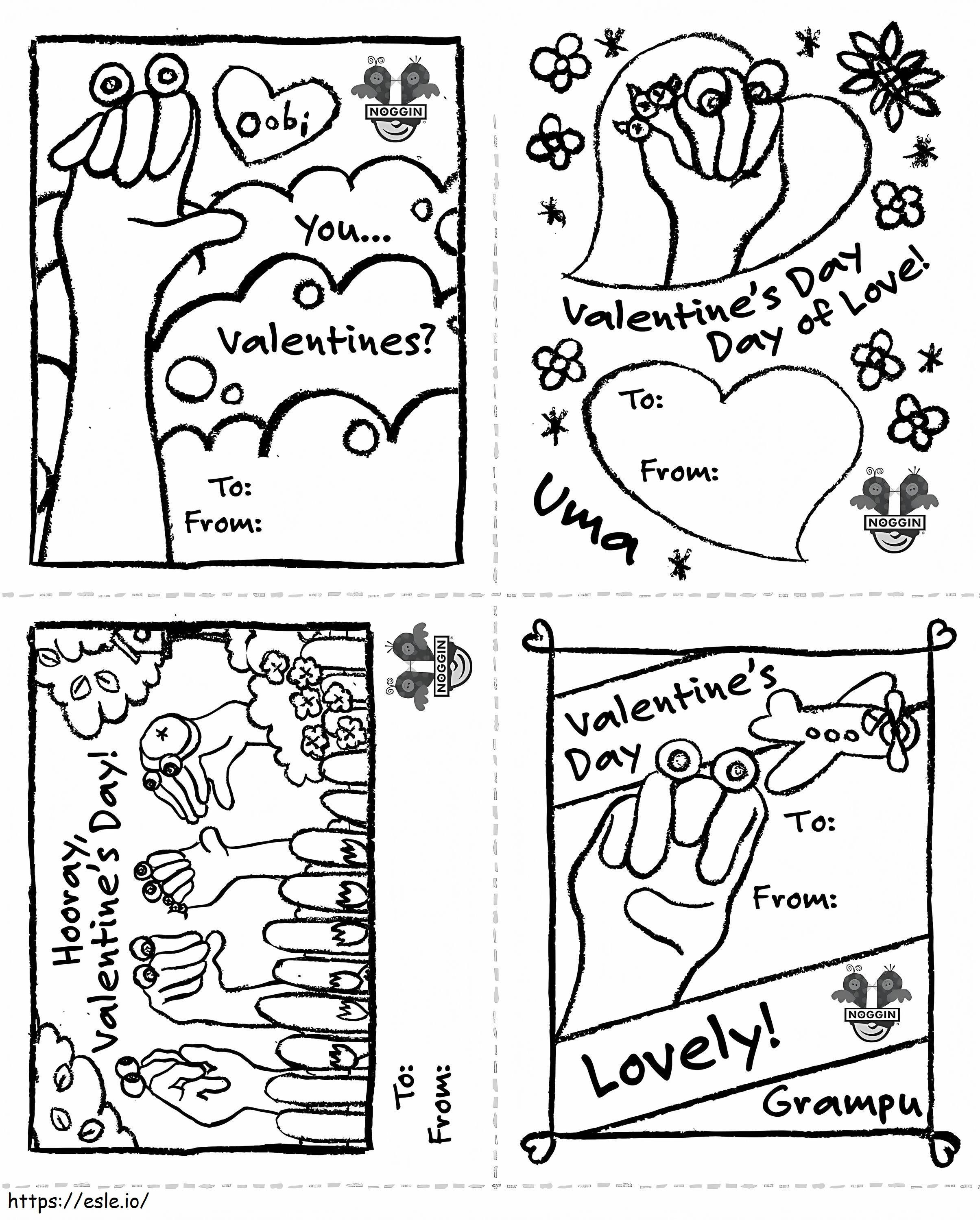 Oobi Valentines coloring page