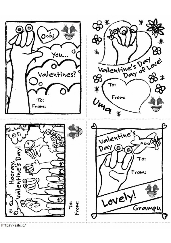 Oobi Valentines coloring page