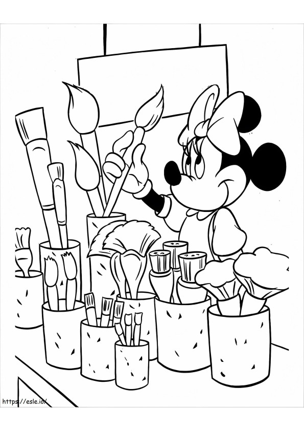 Minnie Mouse Painter coloring page