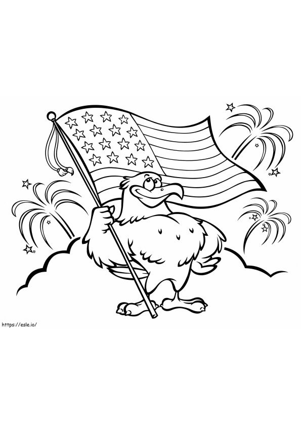 Coloriage Aigle Patriotique à imprimer dessin