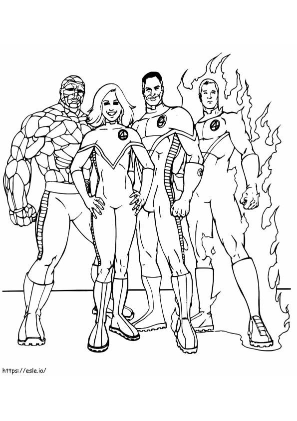 Fantastic Four Smiling coloring page