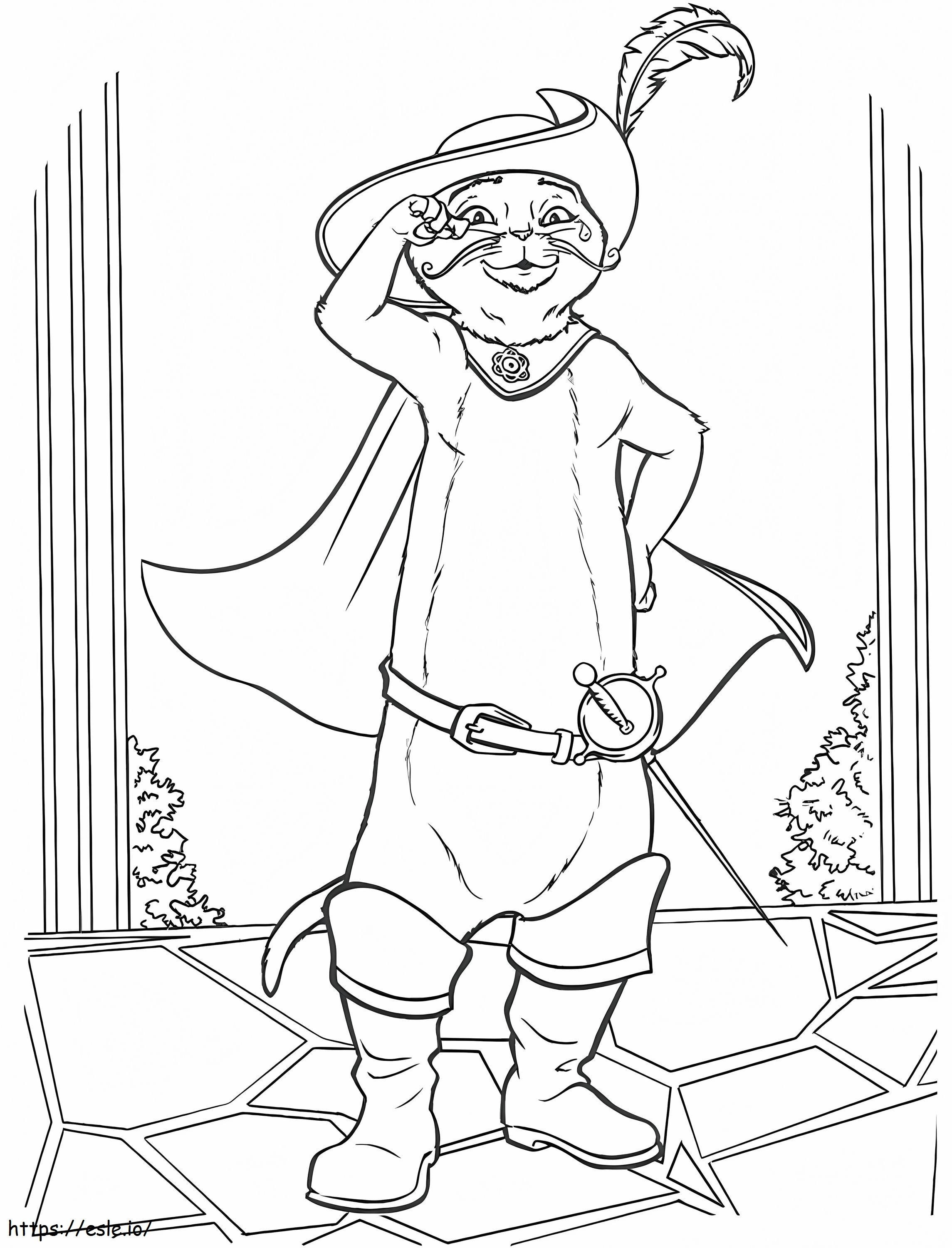 1569077331 Cool Puss In Boots A4 coloring page