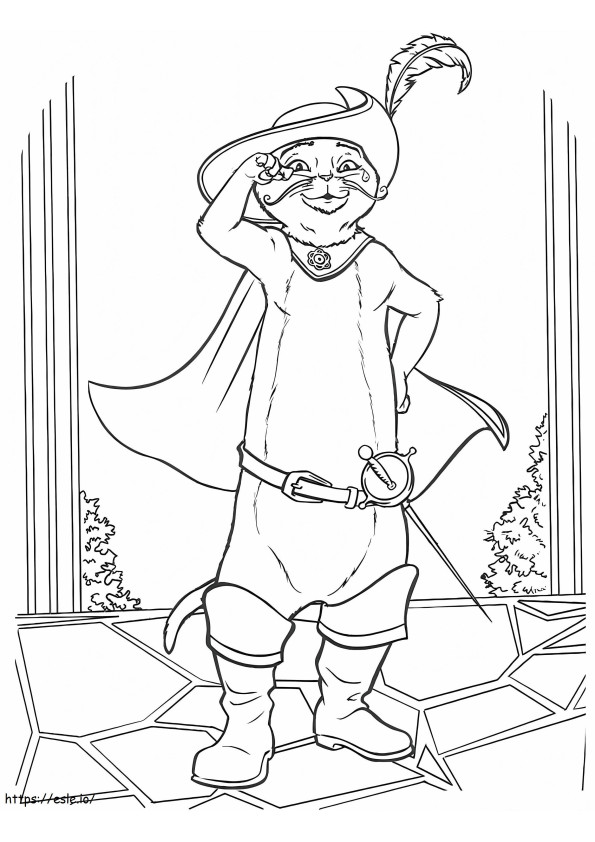 1569077331 Cool Puss In Boots A4 coloring page