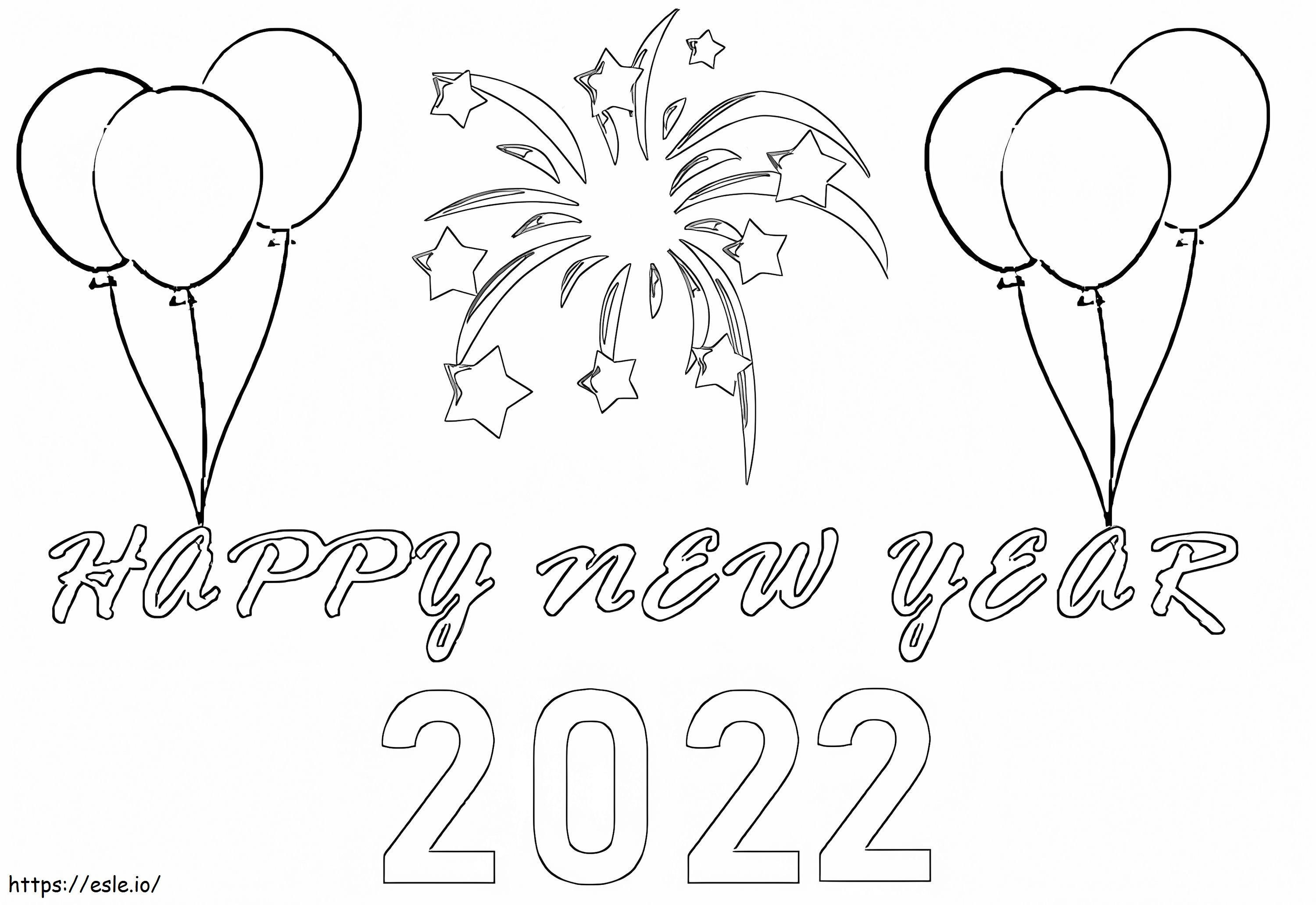 Printable New Year 2022 coloring page