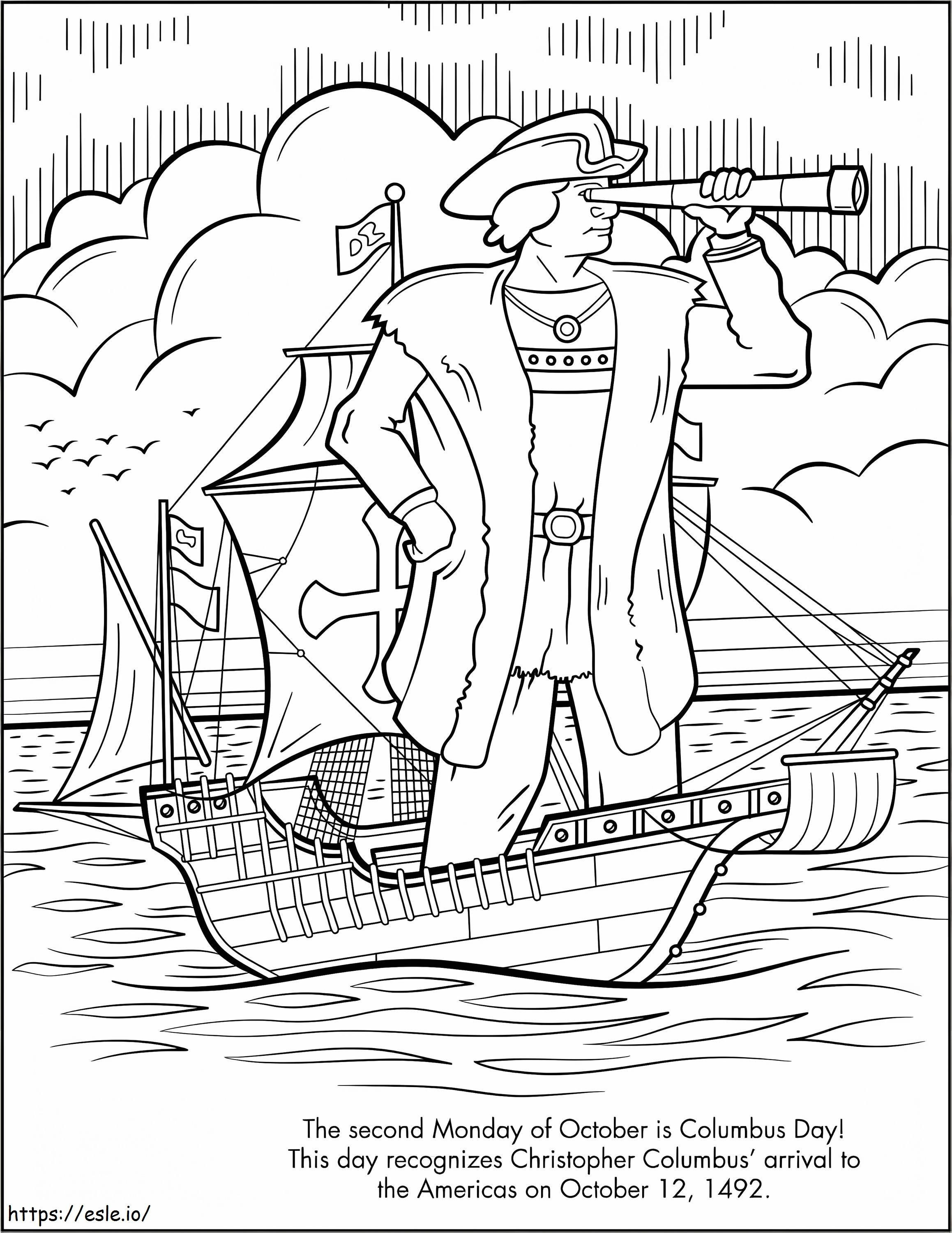 Christopher Columbus 2 coloring page