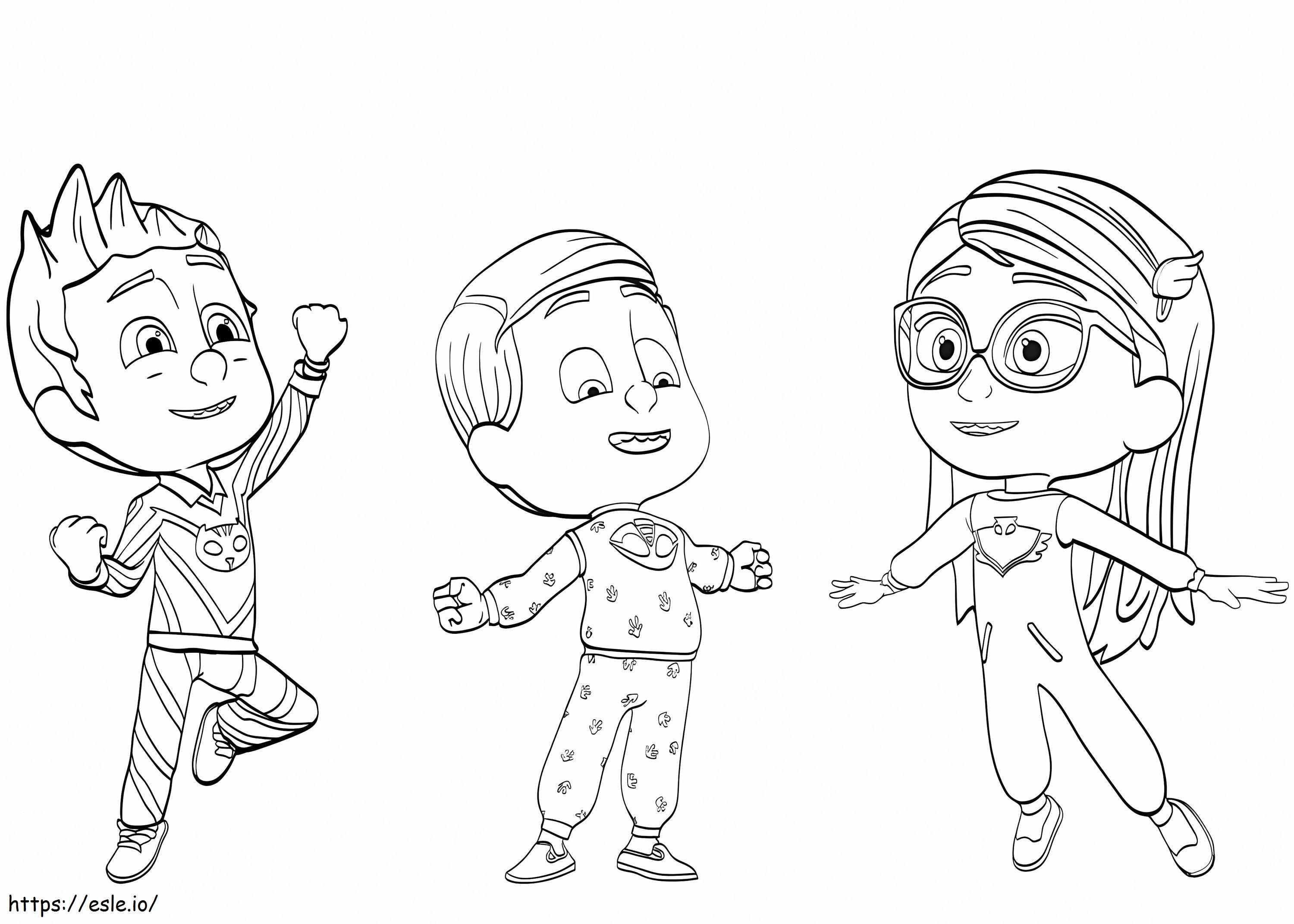 Coloriage Masques pyjama pour enfants à imprimer dessin