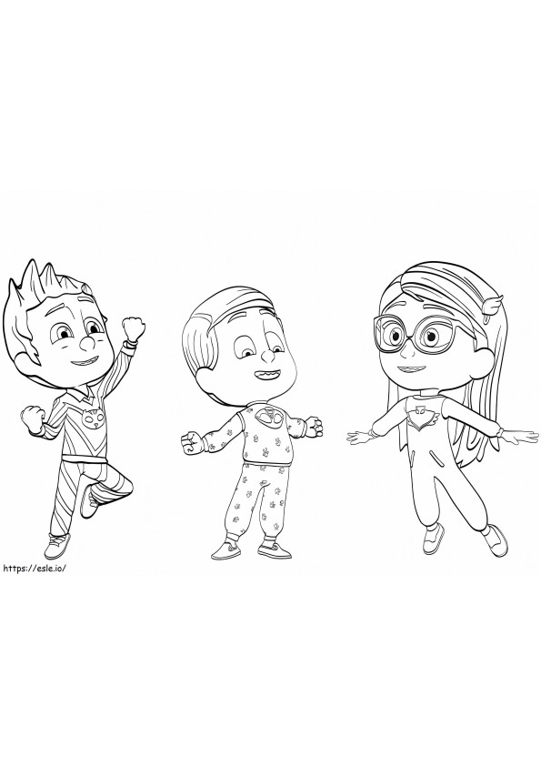 Kids PJ Masks coloring page