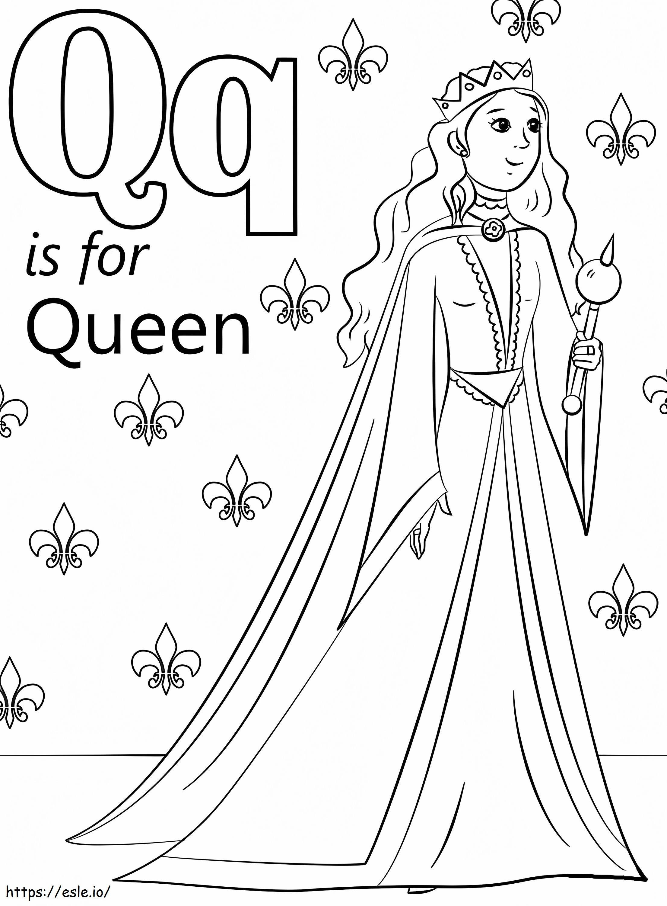 Koningin Brief Q kleurplaat kleurplaat