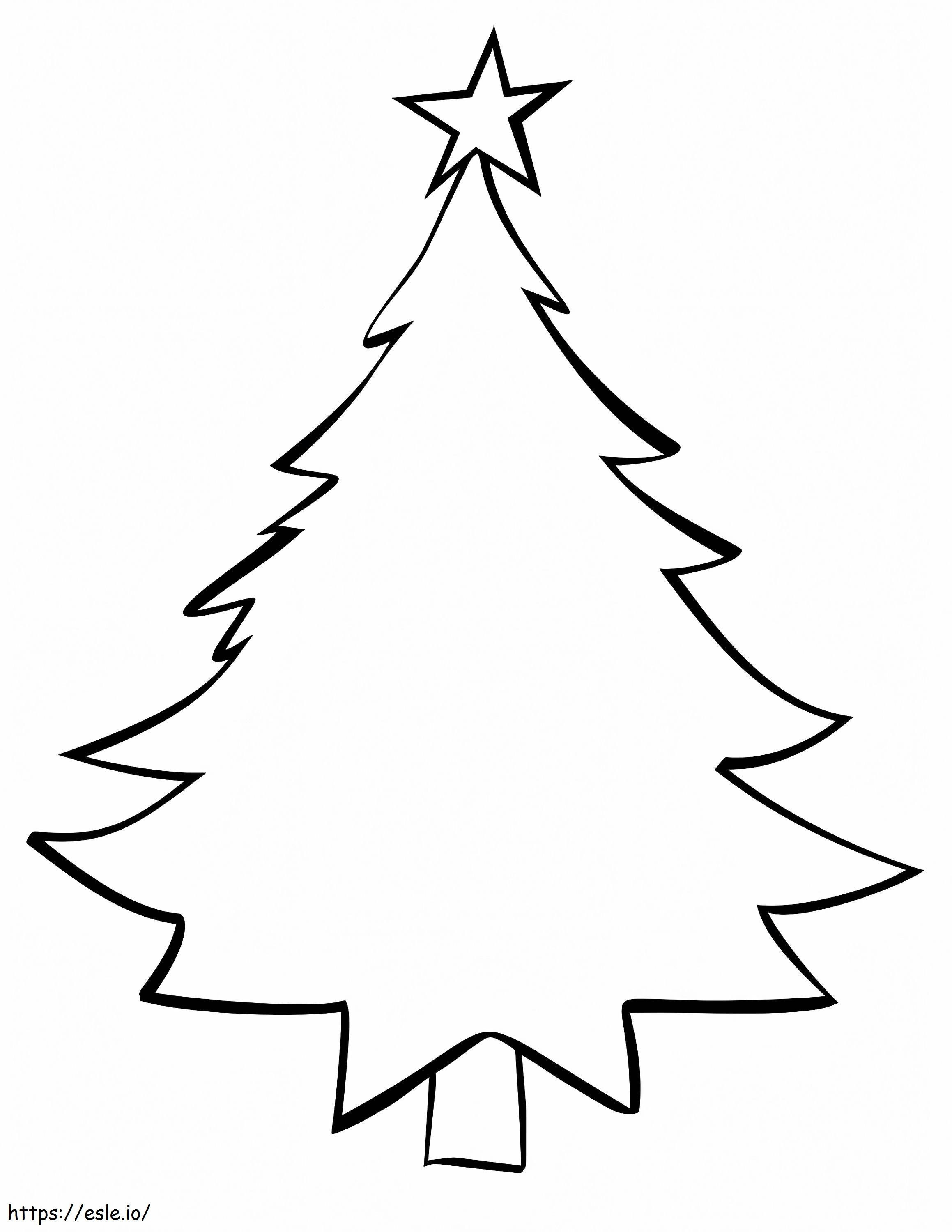 簡単クリスマスツリー ぬりえ - 塗り絵