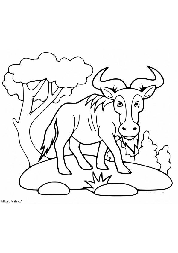 Wildebeest In The Wild coloring page