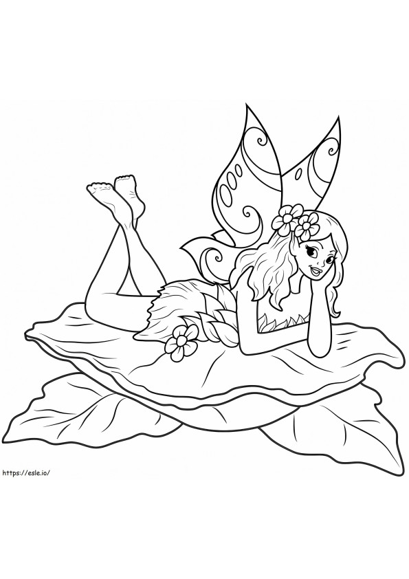 Fairy On A Leaf coloring page