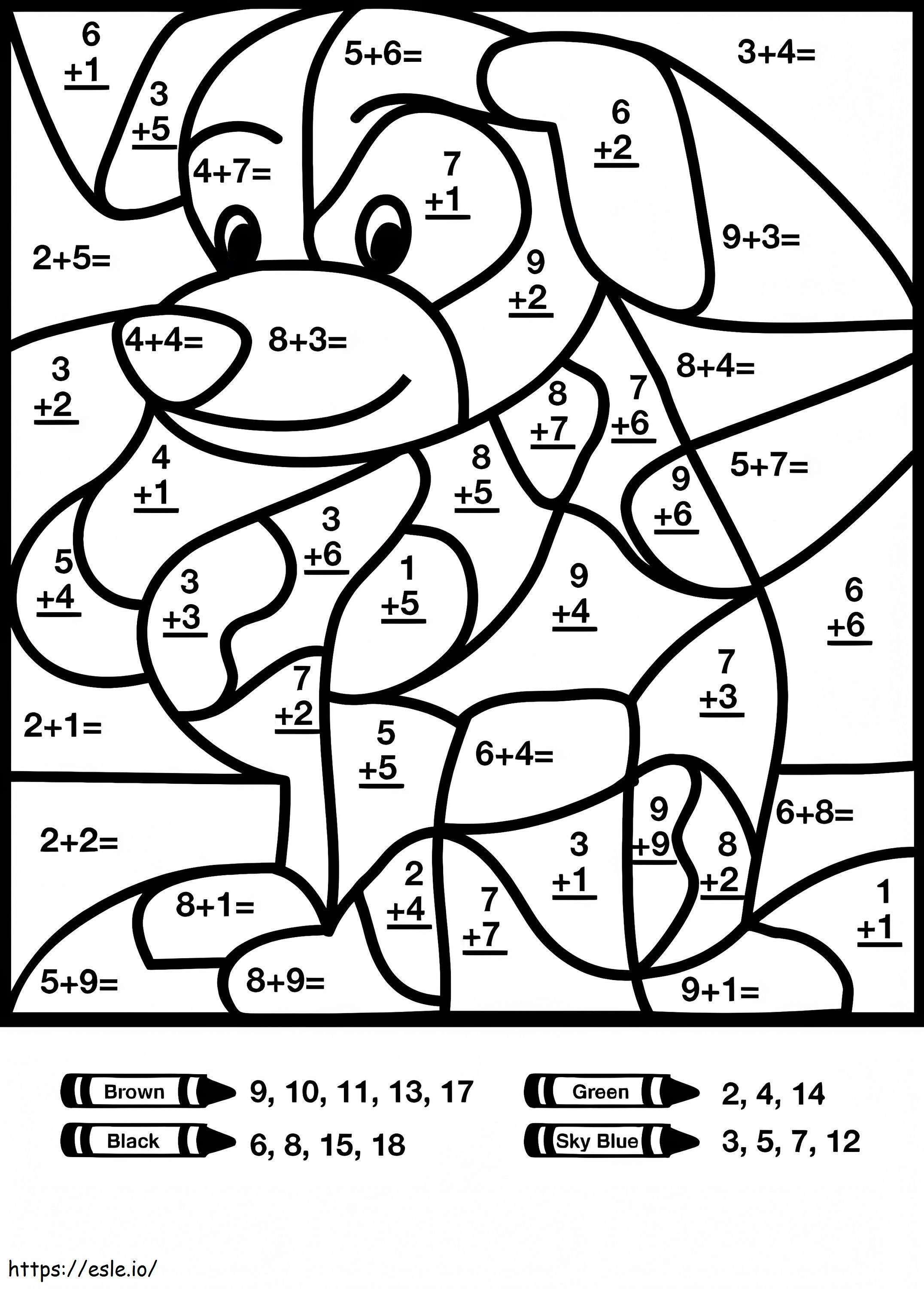 Ein Welpe malen nach Zahlen ausmalbilder