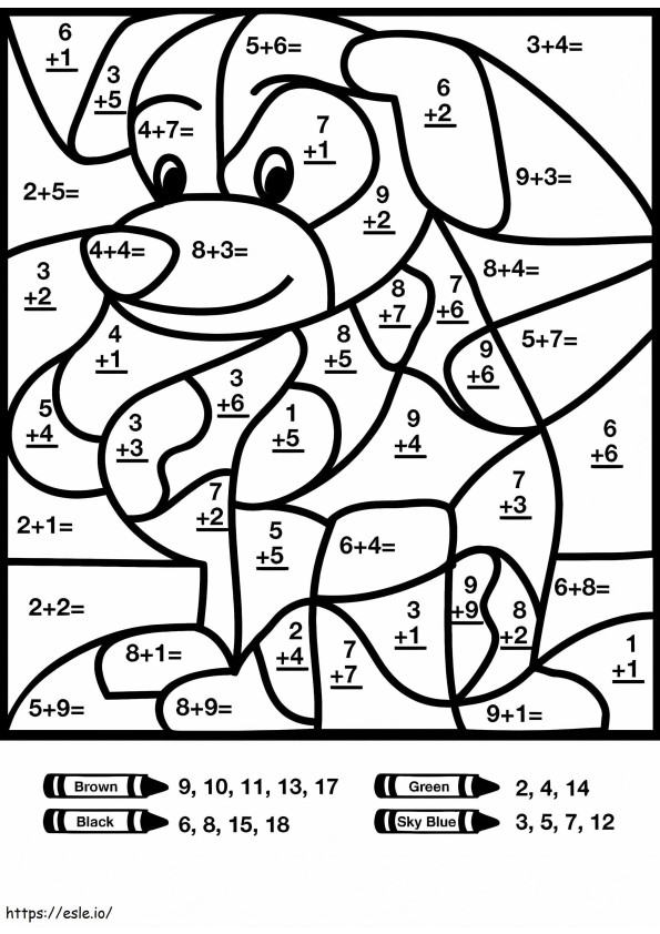 Ein Welpe malen nach Zahlen ausmalbilder
