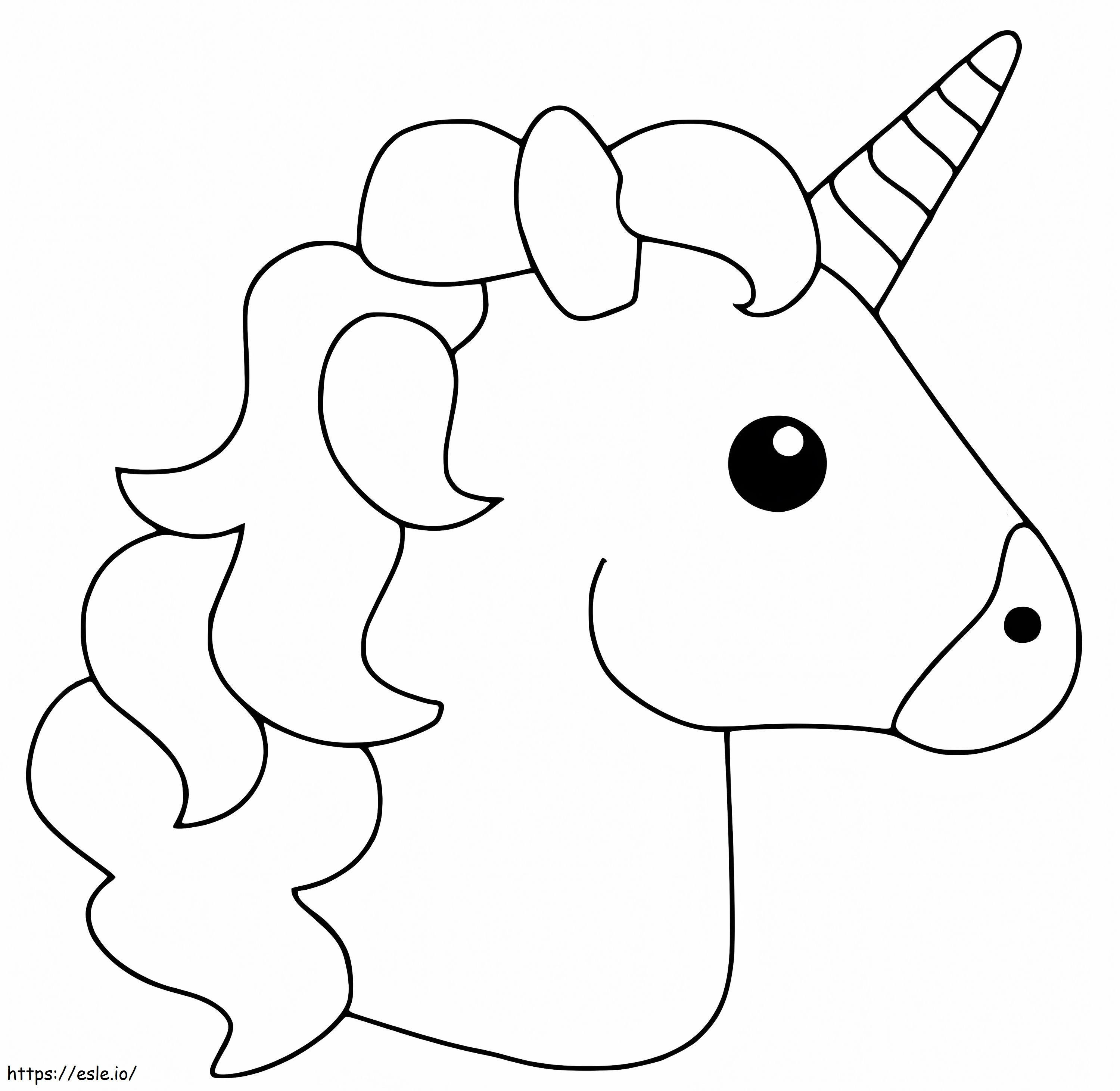Testa di unicorno Kawaii da colorare