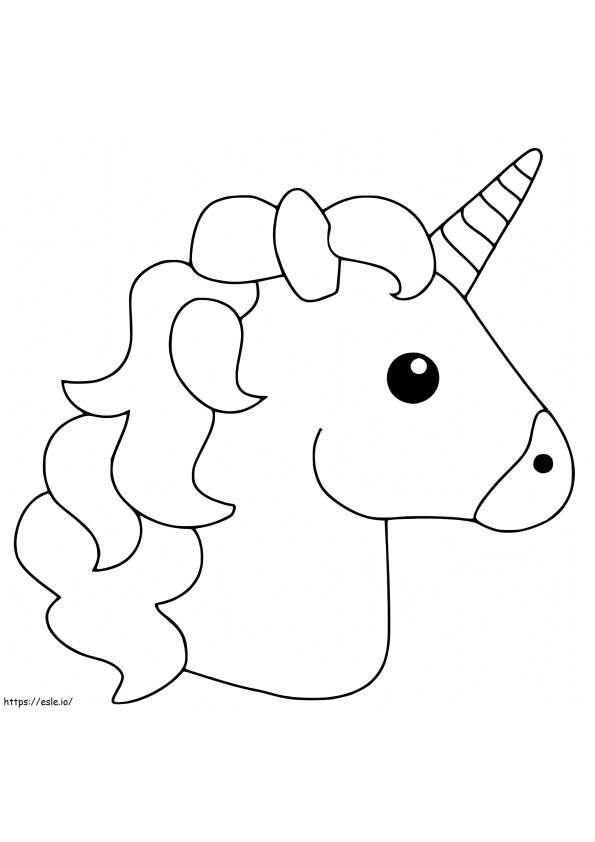 Testa di unicorno Kawaii da colorare