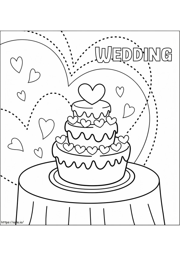 Coloriage Gâteau de mariage à imprimer dessin
