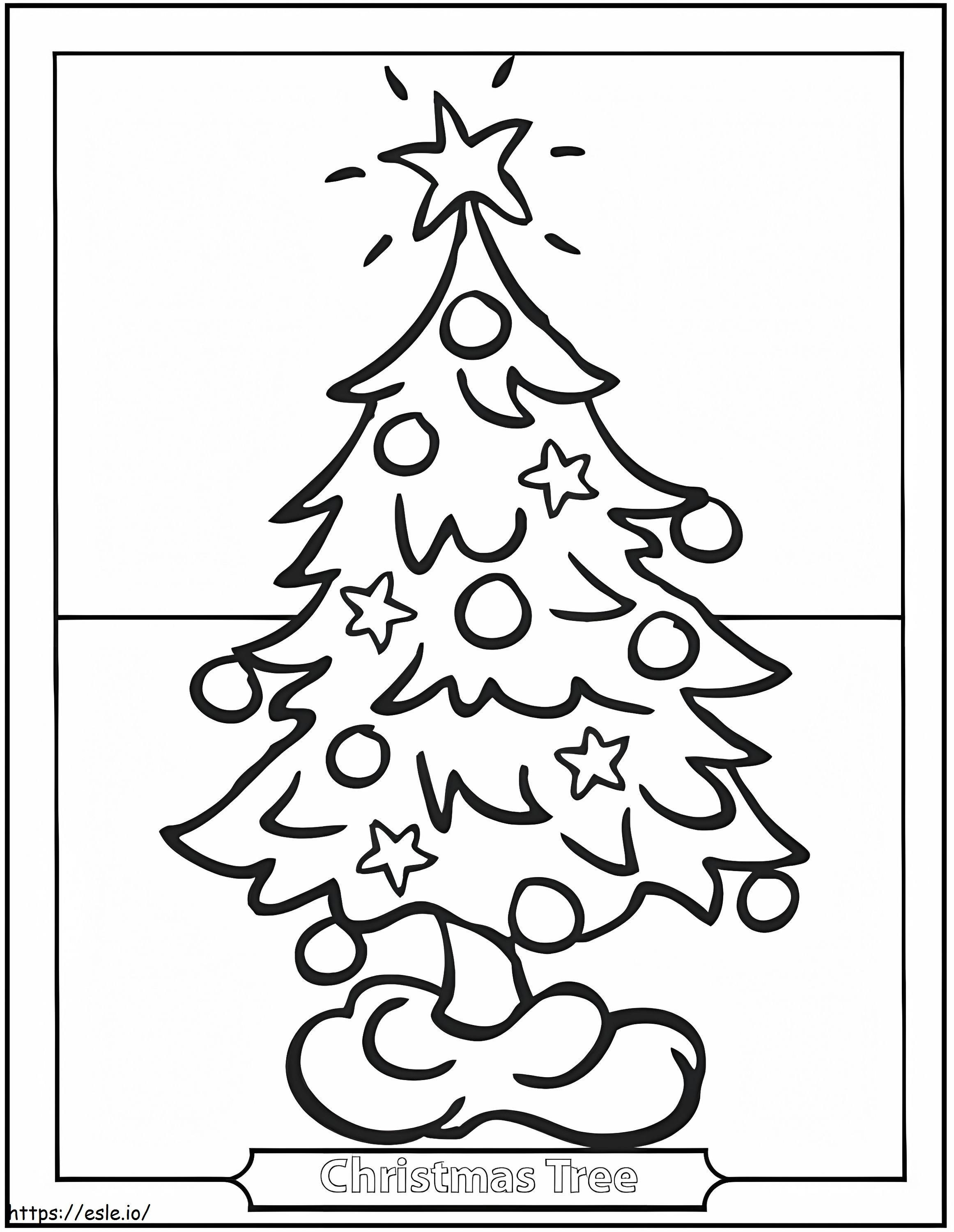Desenho Básico de Árvore de Natal para colorir