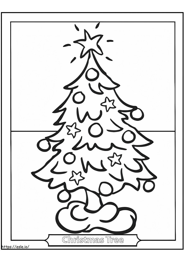Dibujo Básico Del Arbol De Navidad para colorear
