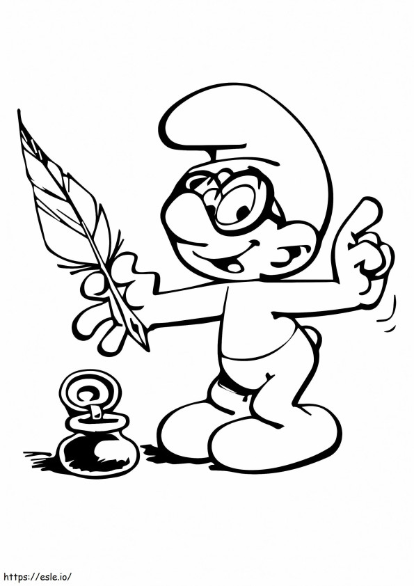 1528171220 A Funny Smurf Coloring Ink A4 coloring page
