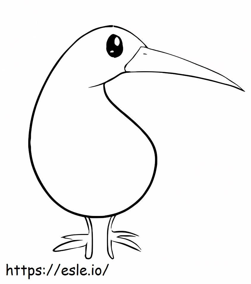 Pájaro Kiwi Fácil para colorear