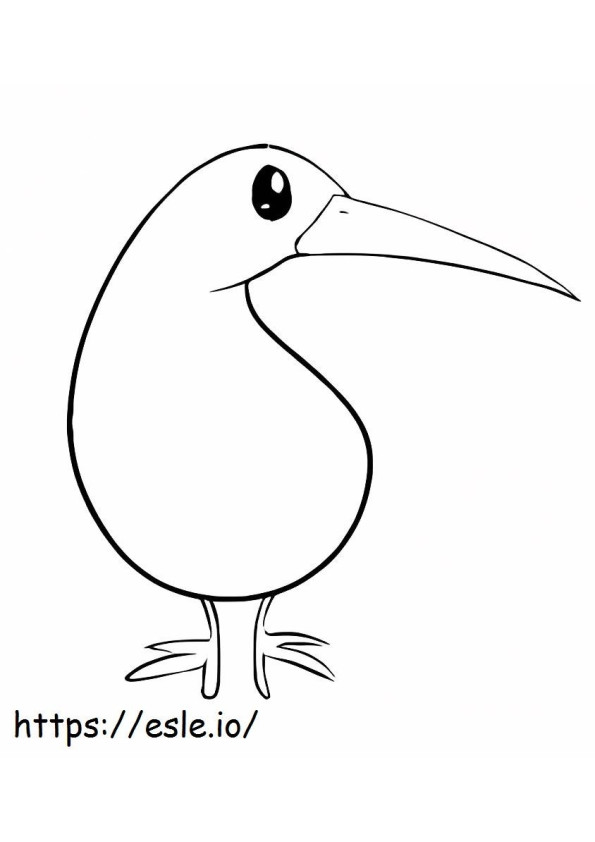Coloriage Oiseau kiwi facile à imprimer dessin