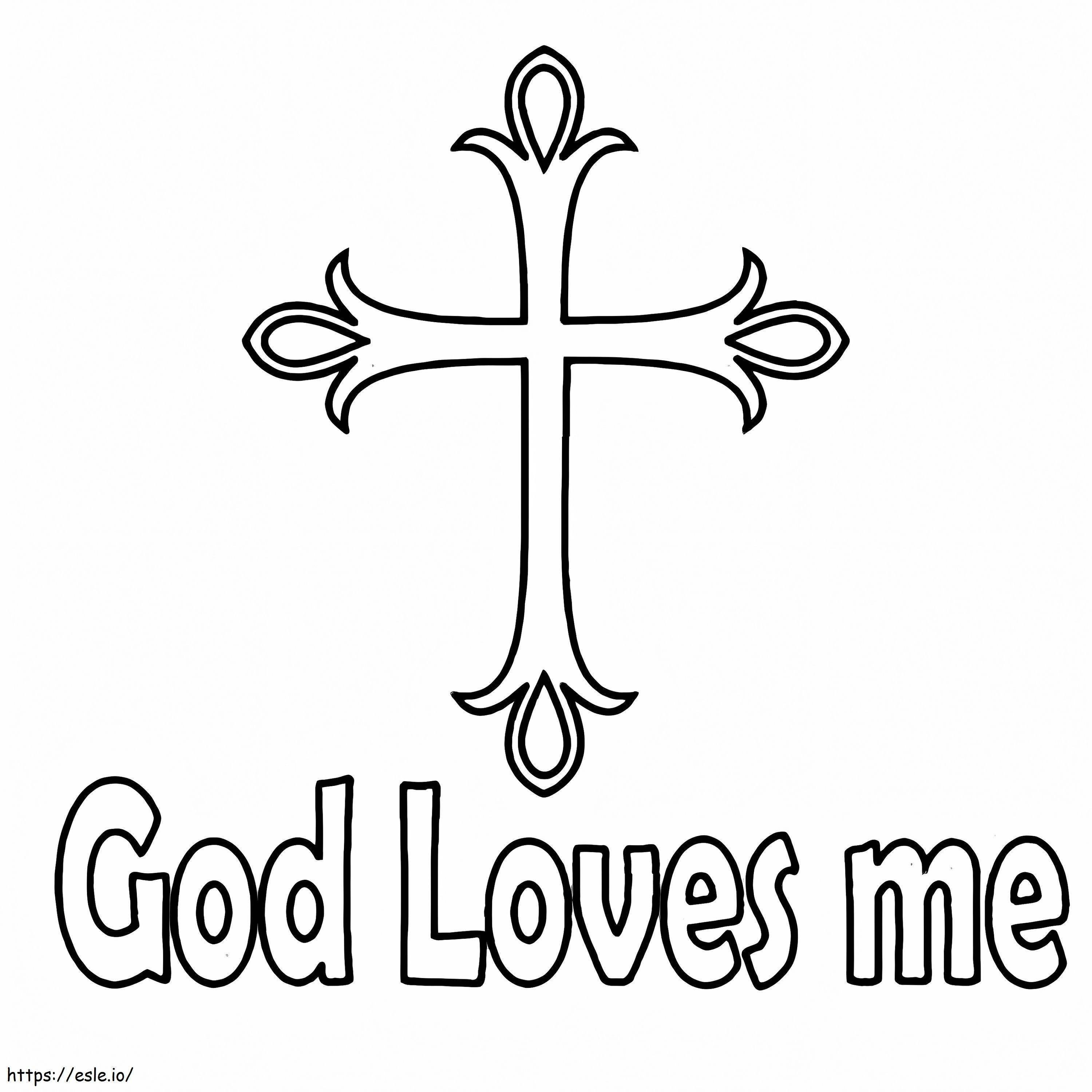 God Loves Me 5 coloring page