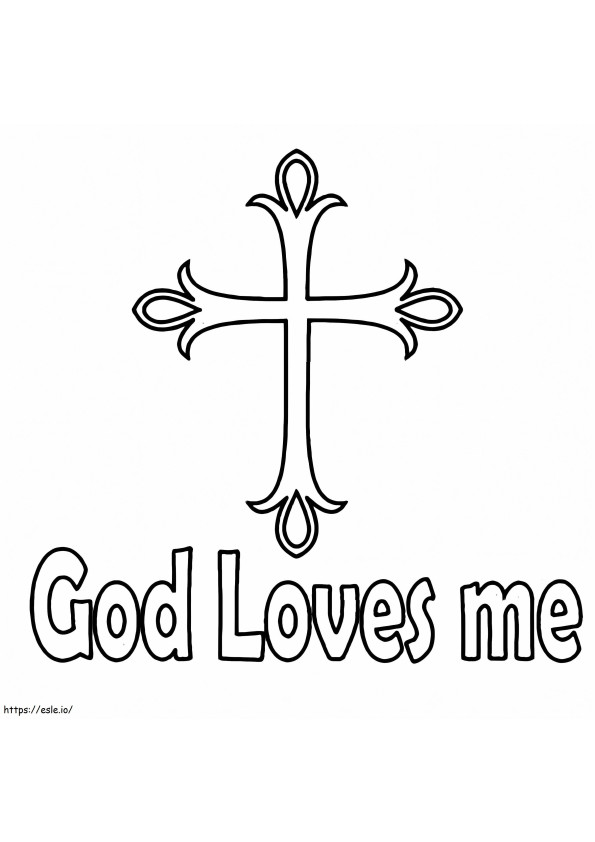 God Loves Me 5 coloring page
