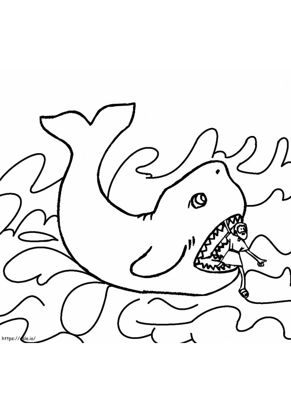 Coloriage Jonas et la baleine 28 à imprimer dessin
