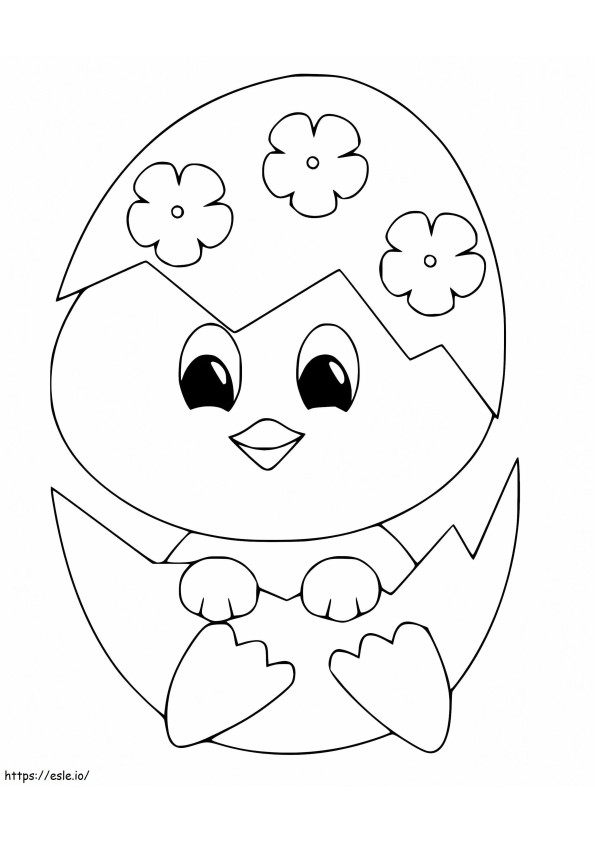 Happy Easter Chick coloring page