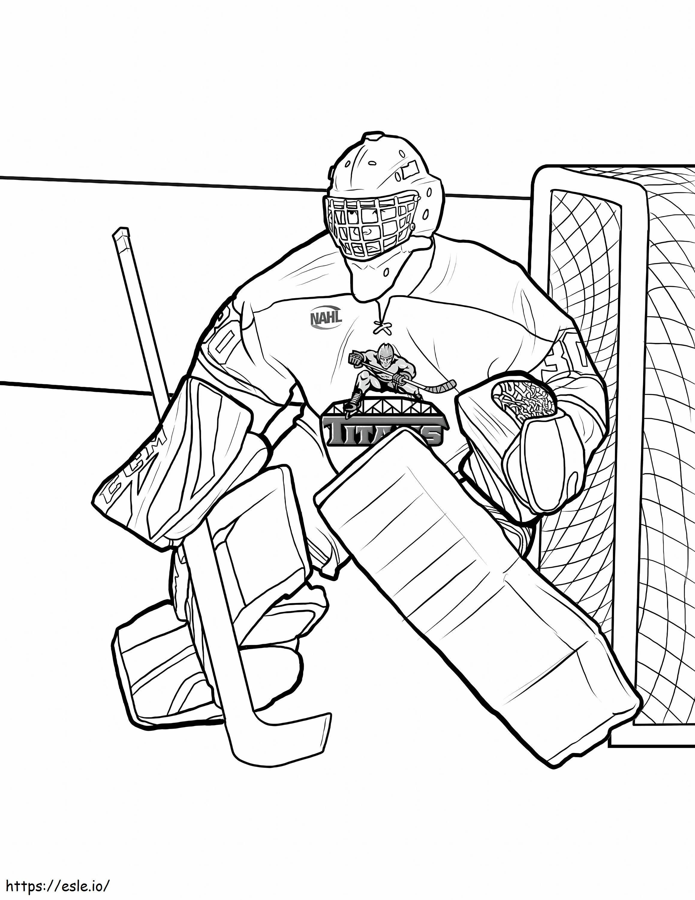 Basic Hockey Player coloring page