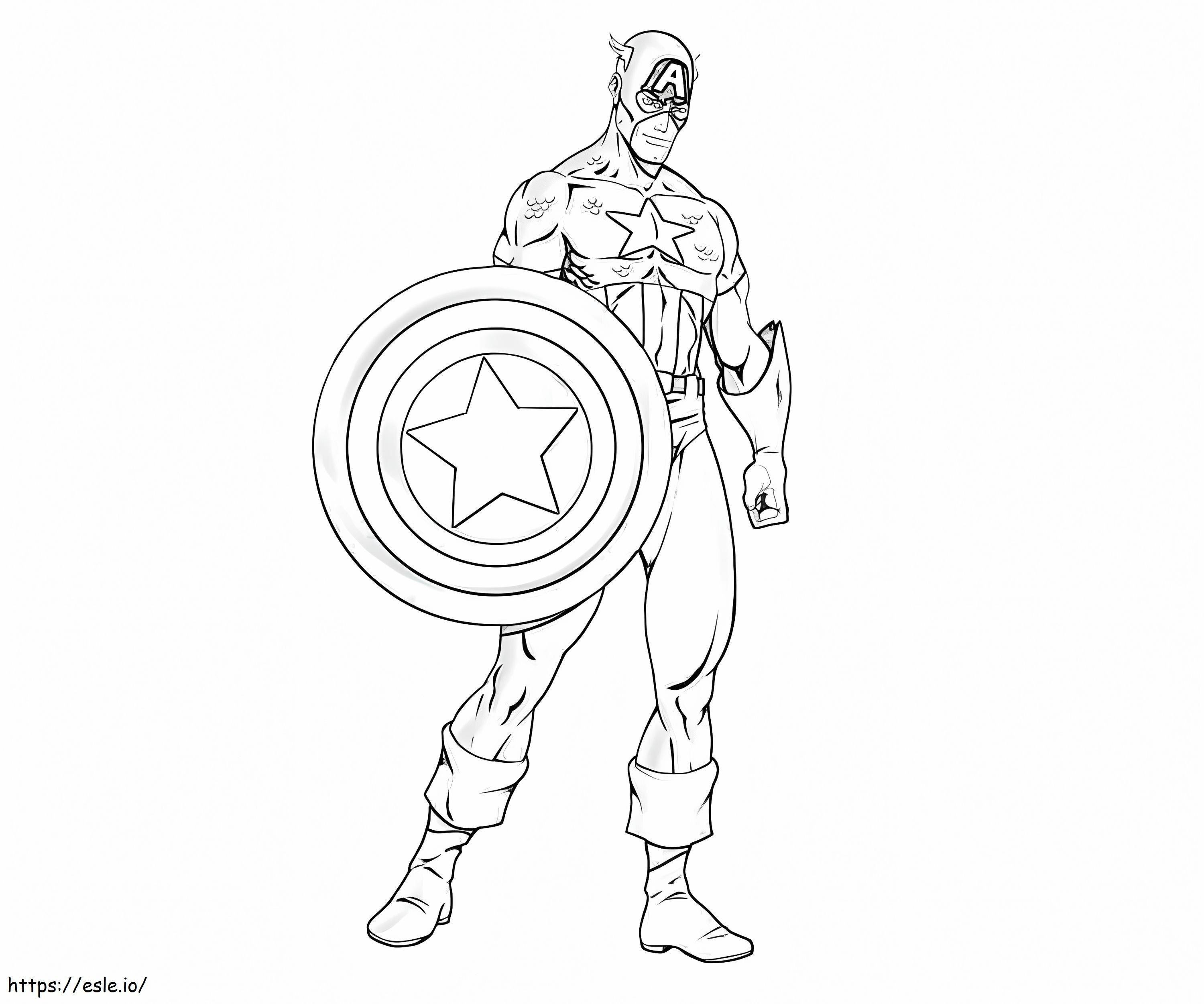 Desen desen animat Căpitanul America de colorat