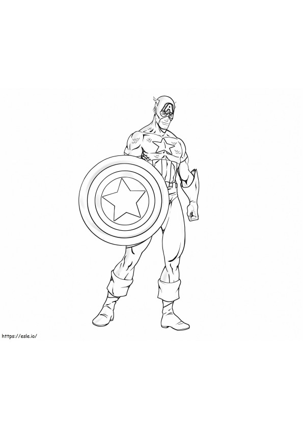 Piirustus Captain America sarjakuva värityskuva