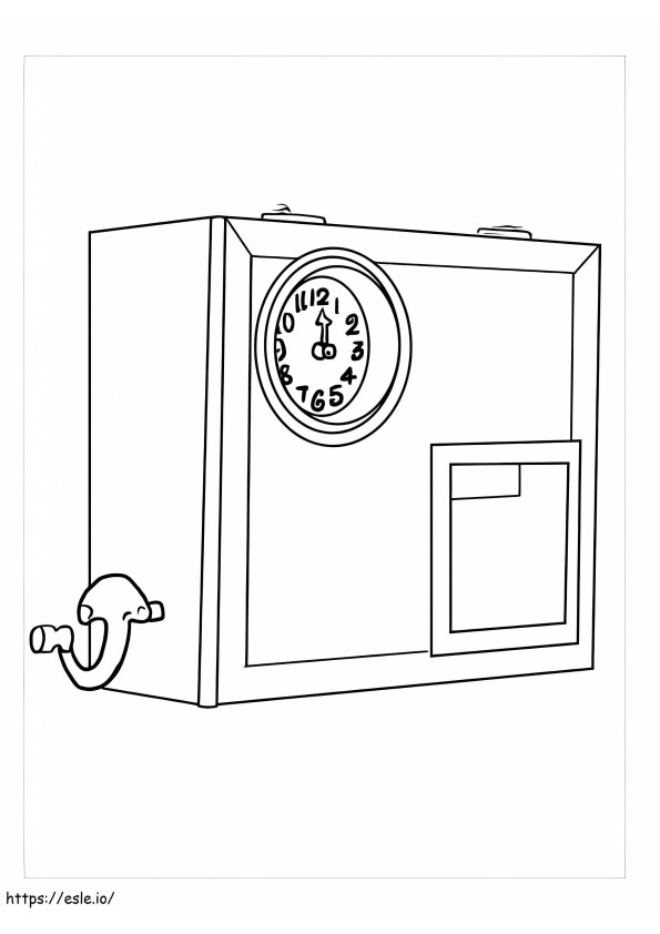 Banner Wooden Clock coloring page