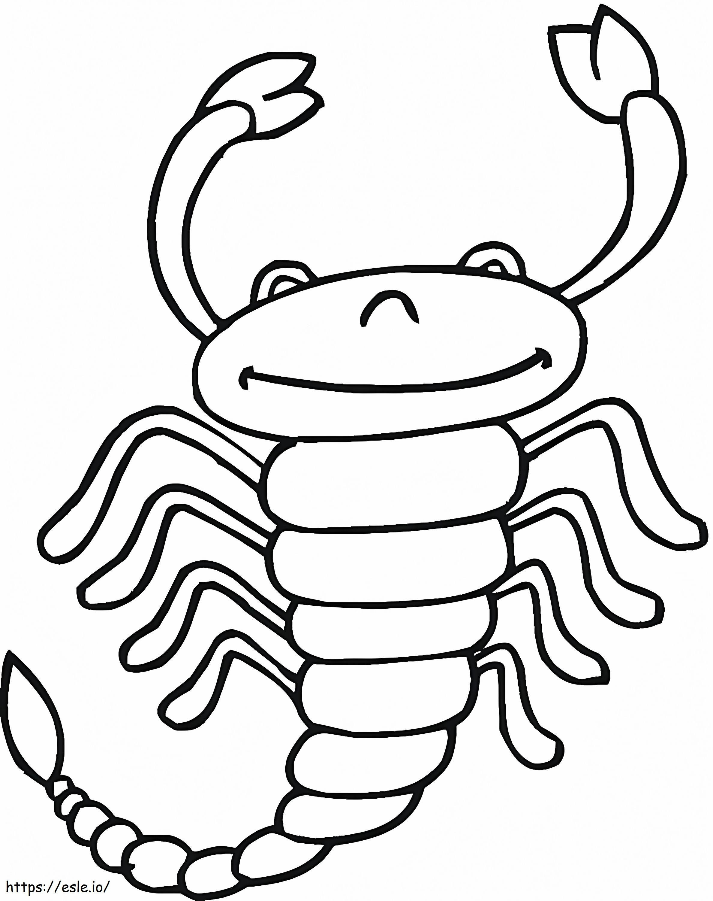Scorpion amuzant de colorat