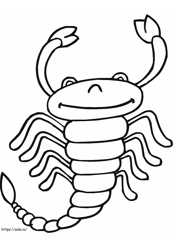 Coloriage Scorpion drôle à imprimer dessin