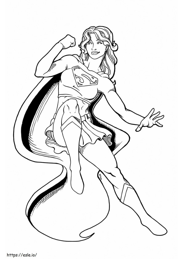 Amazing Supergirl coloring page
