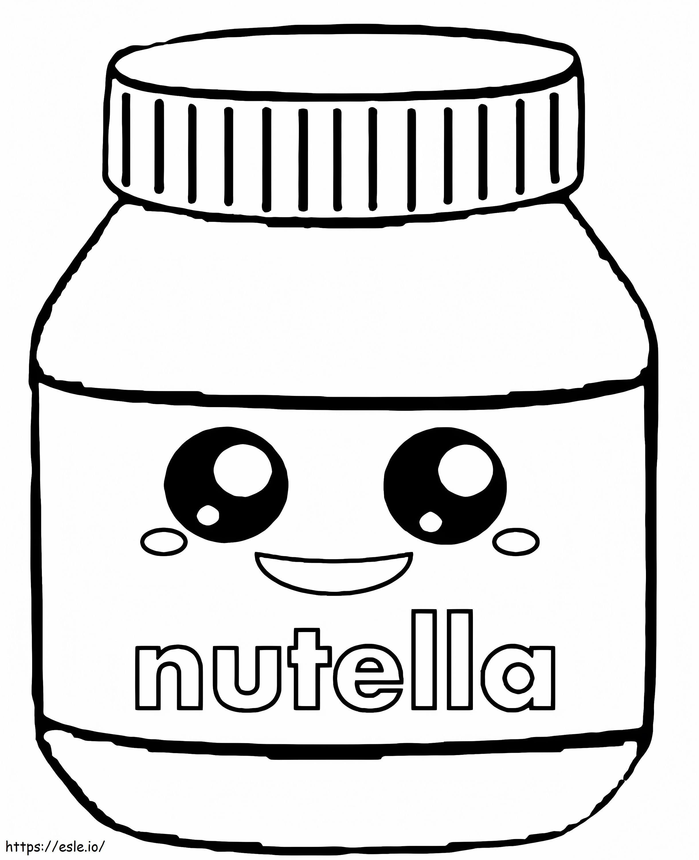 Coloriage Nutella Kawaii 8 à imprimer dessin