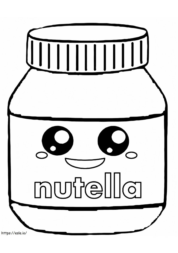 Kawaii Nutella 8 coloring page