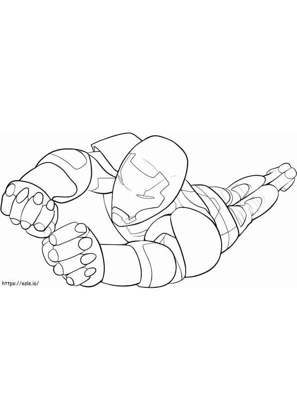 1560588078 Ironman Flying A4 coloring page