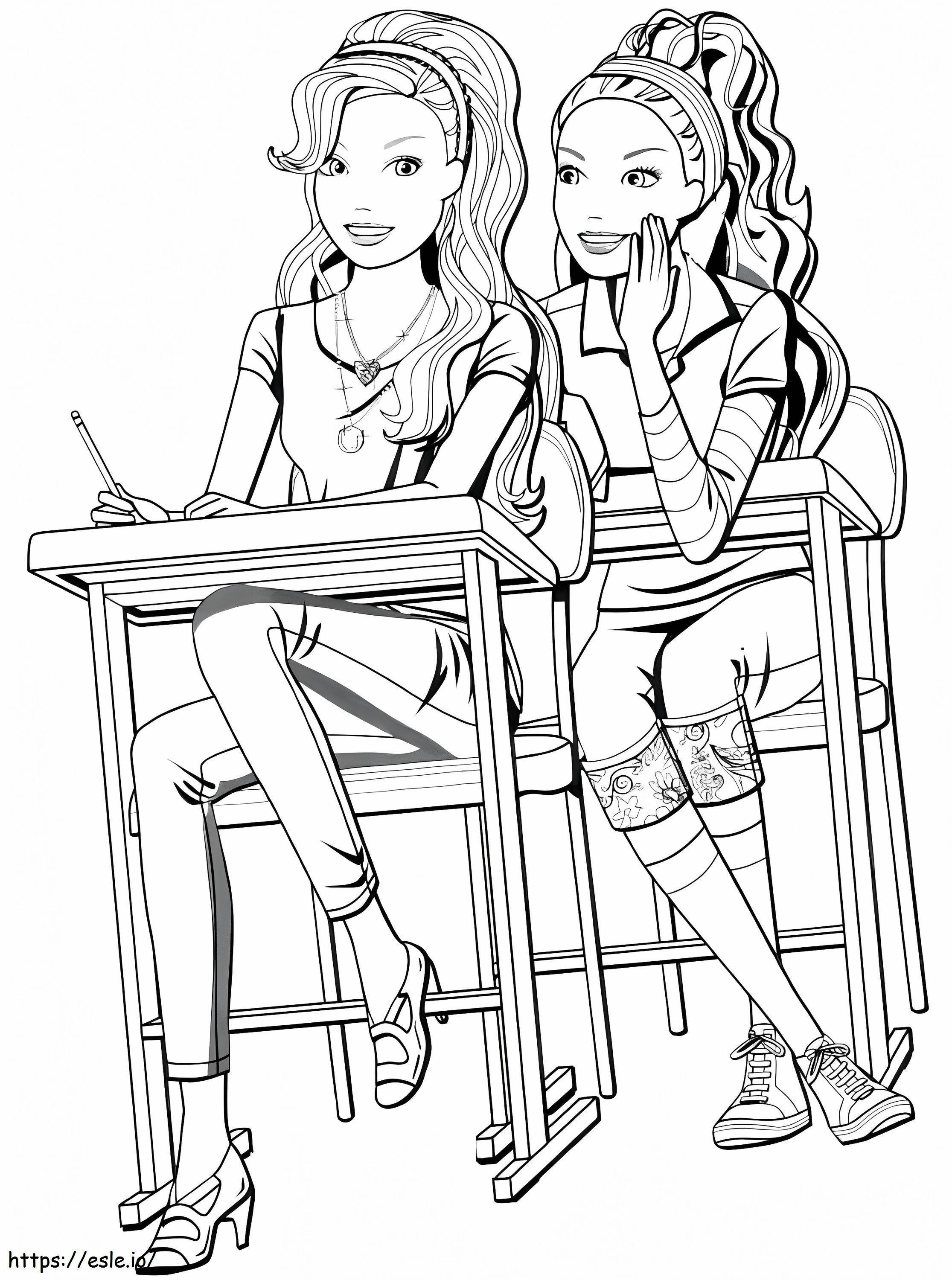 Best Friends At School coloring page