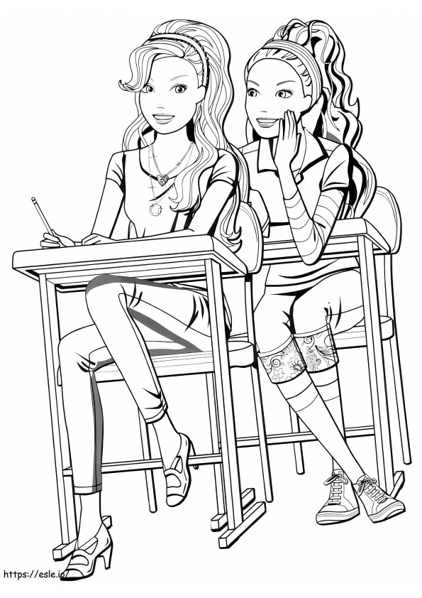 Best Friends At School coloring page