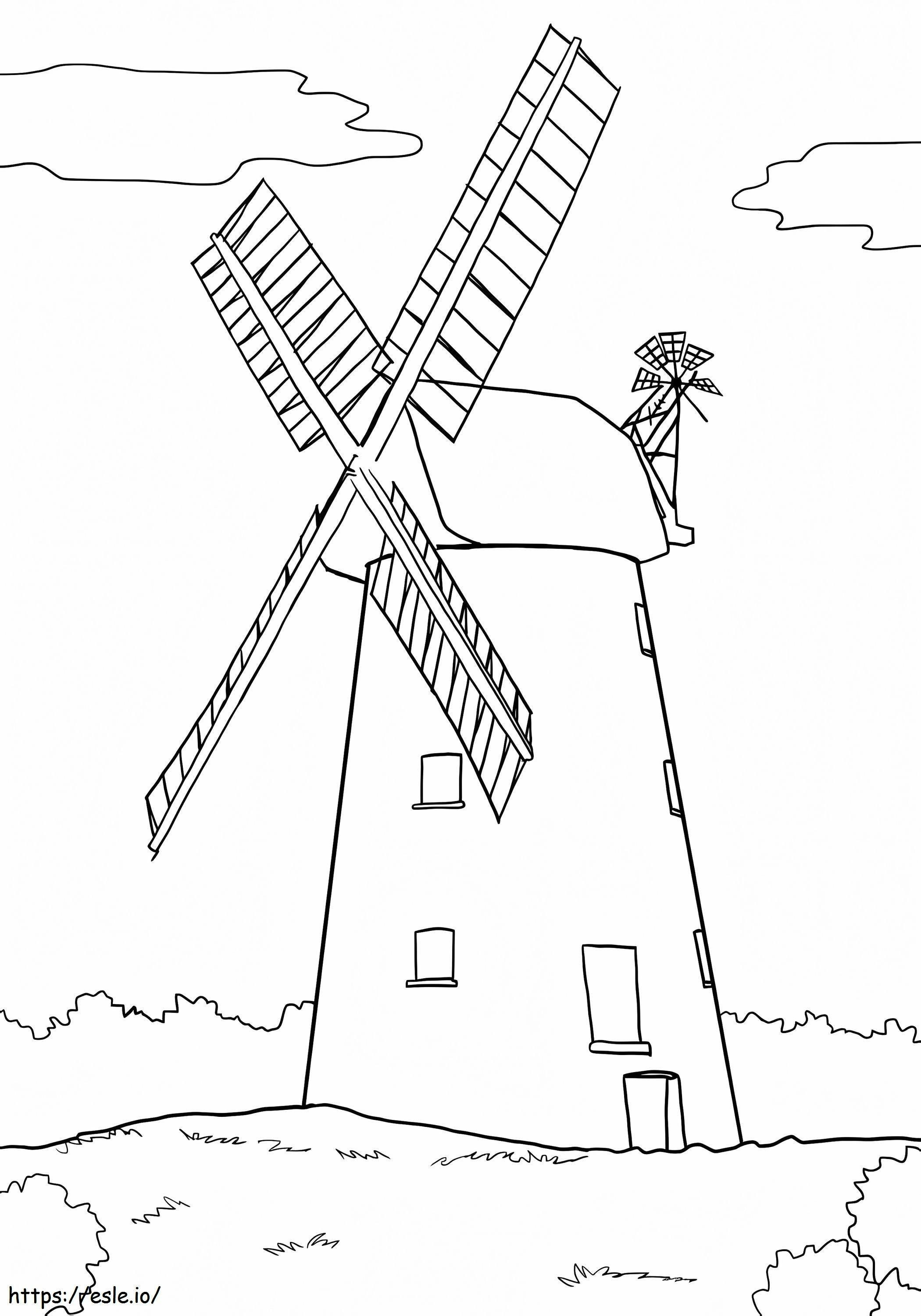 Free Printable Windmill coloring page