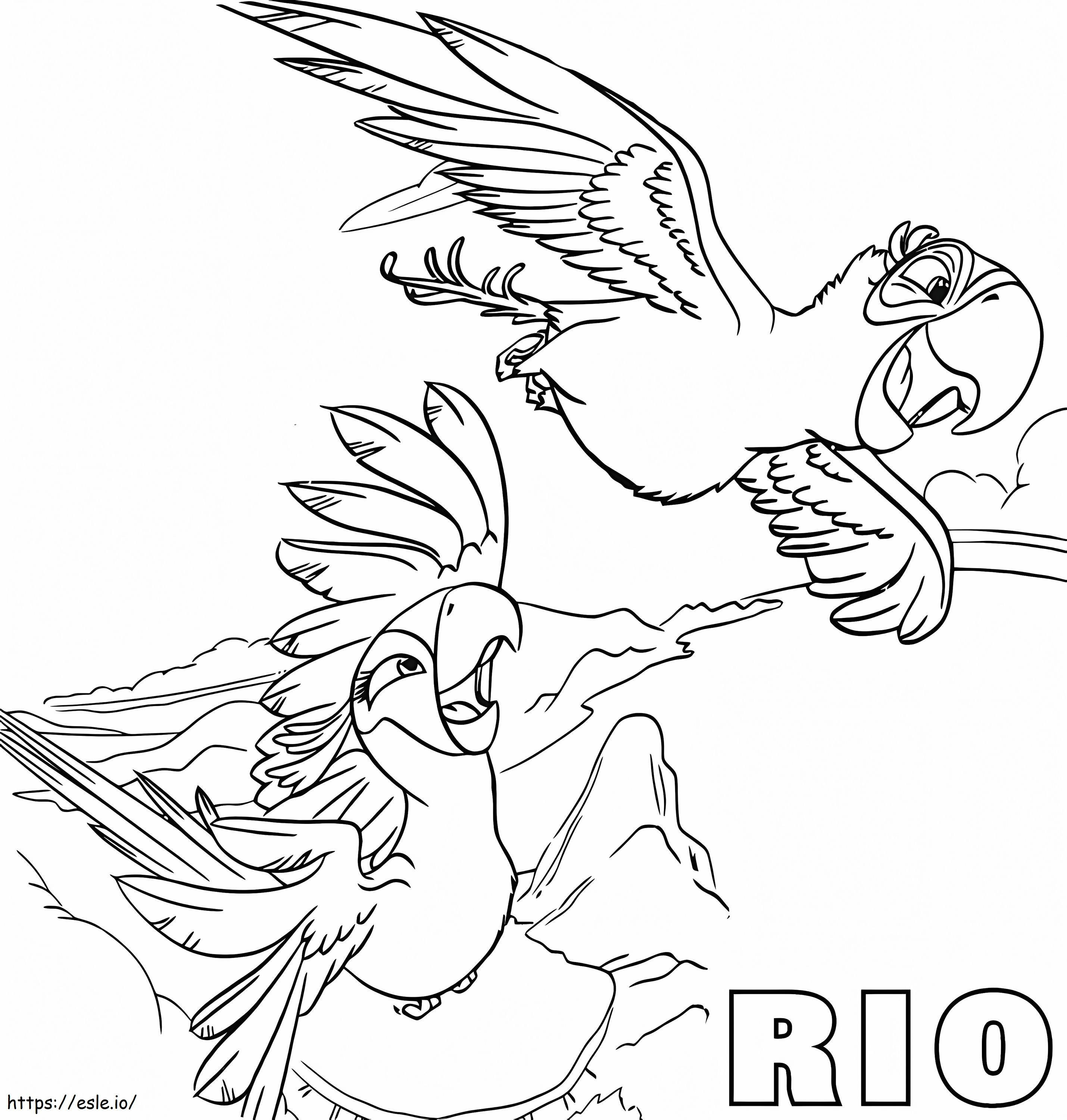 Blu And Jewel Flying coloring page