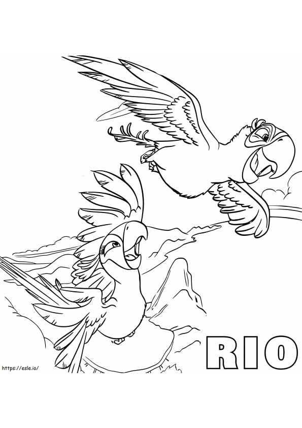 Blu And Jewel Flying coloring page
