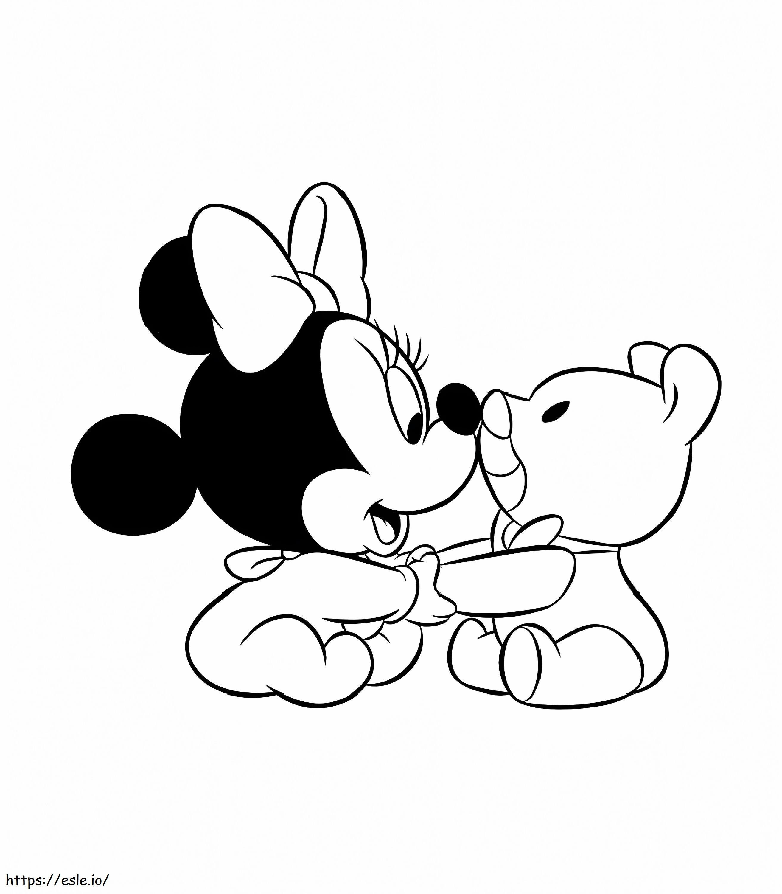 Coloriage Disney bébé Minnie à imprimer dessin